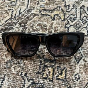 Quay Black Narrow Sunglasses